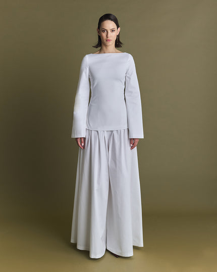 LAXUS poplin pants white